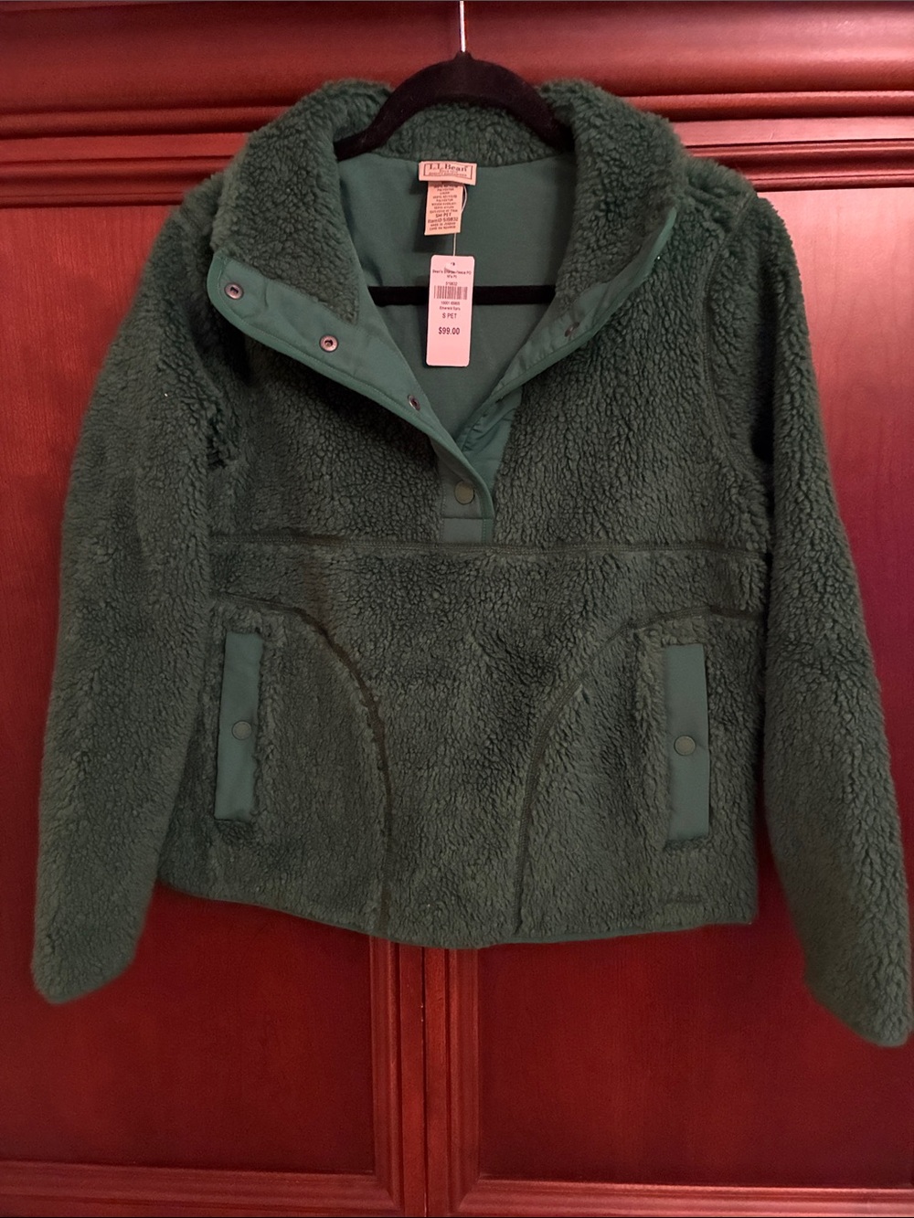 Cozy Green Teddy Fleece womens Jacket - Plush Pullover